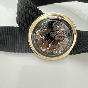 Gutos W Germany 1980s Vintage Art Nouveau waist belt, metal buckle,rope detail